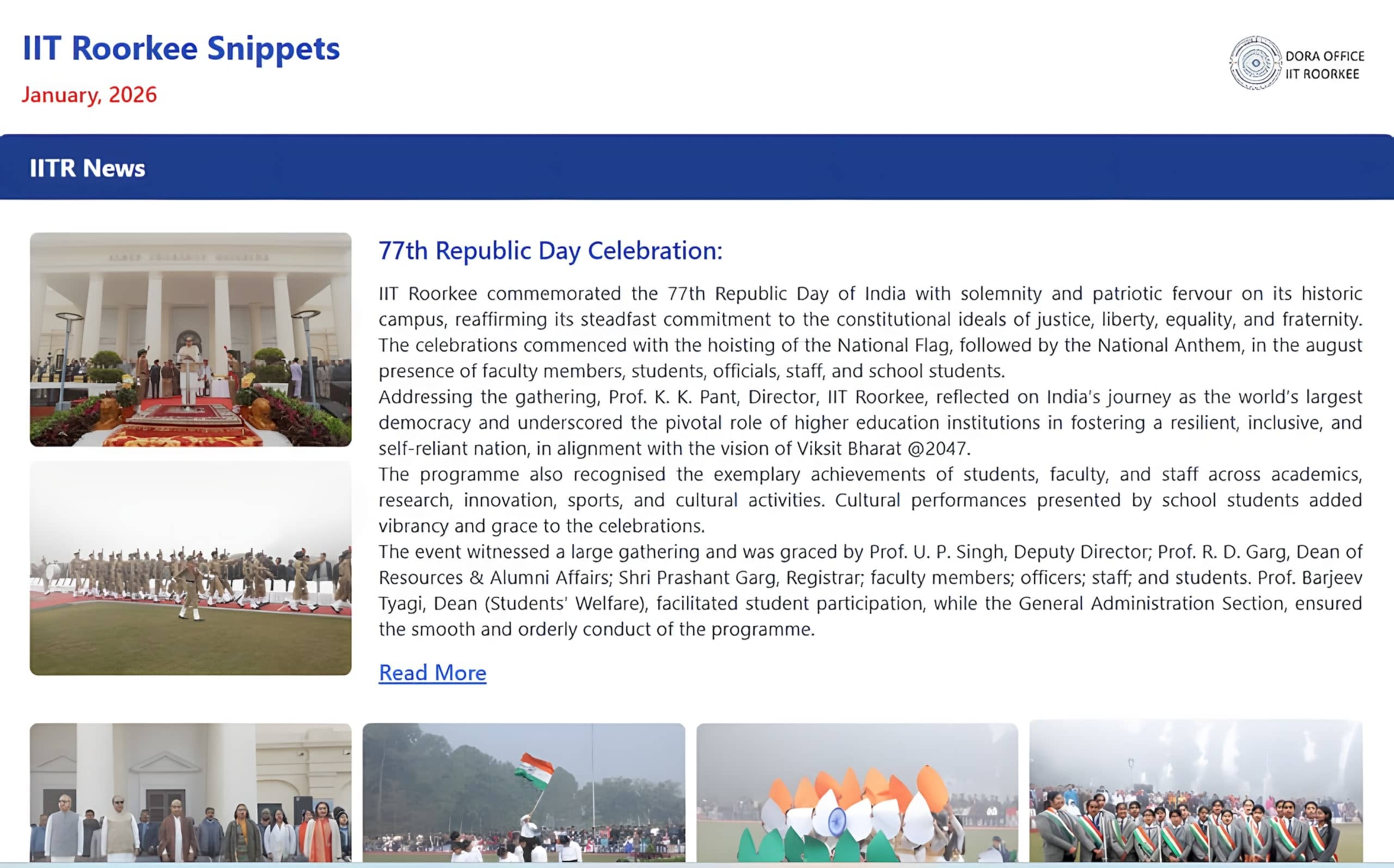 Front page of Snippets, January 2026