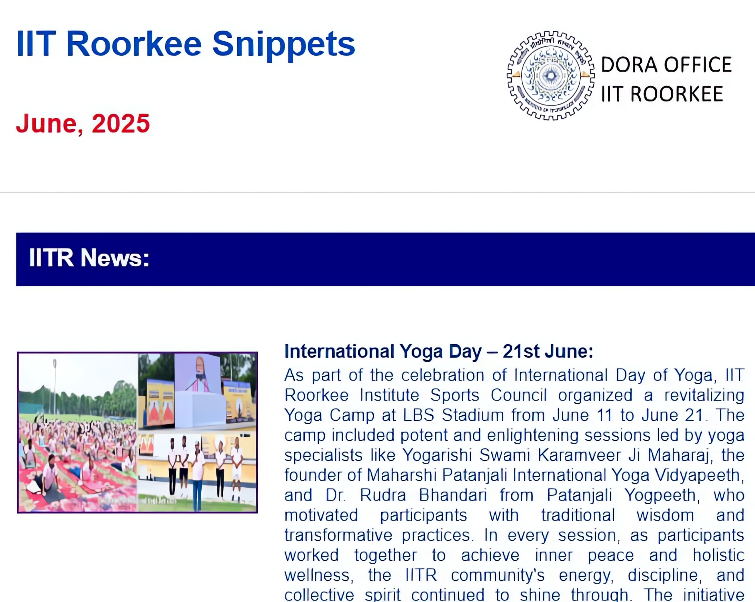 Front page of Snippets, June 2025