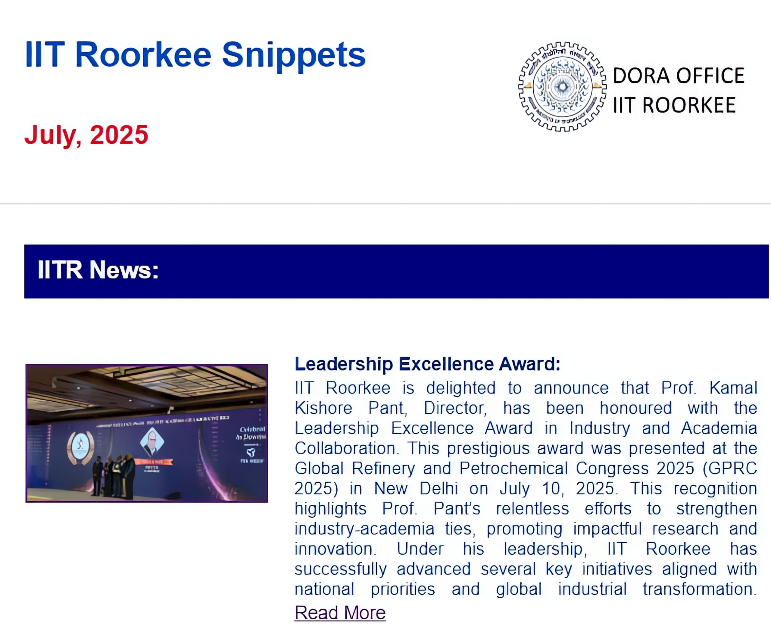 Front page of Snippets, July 2025