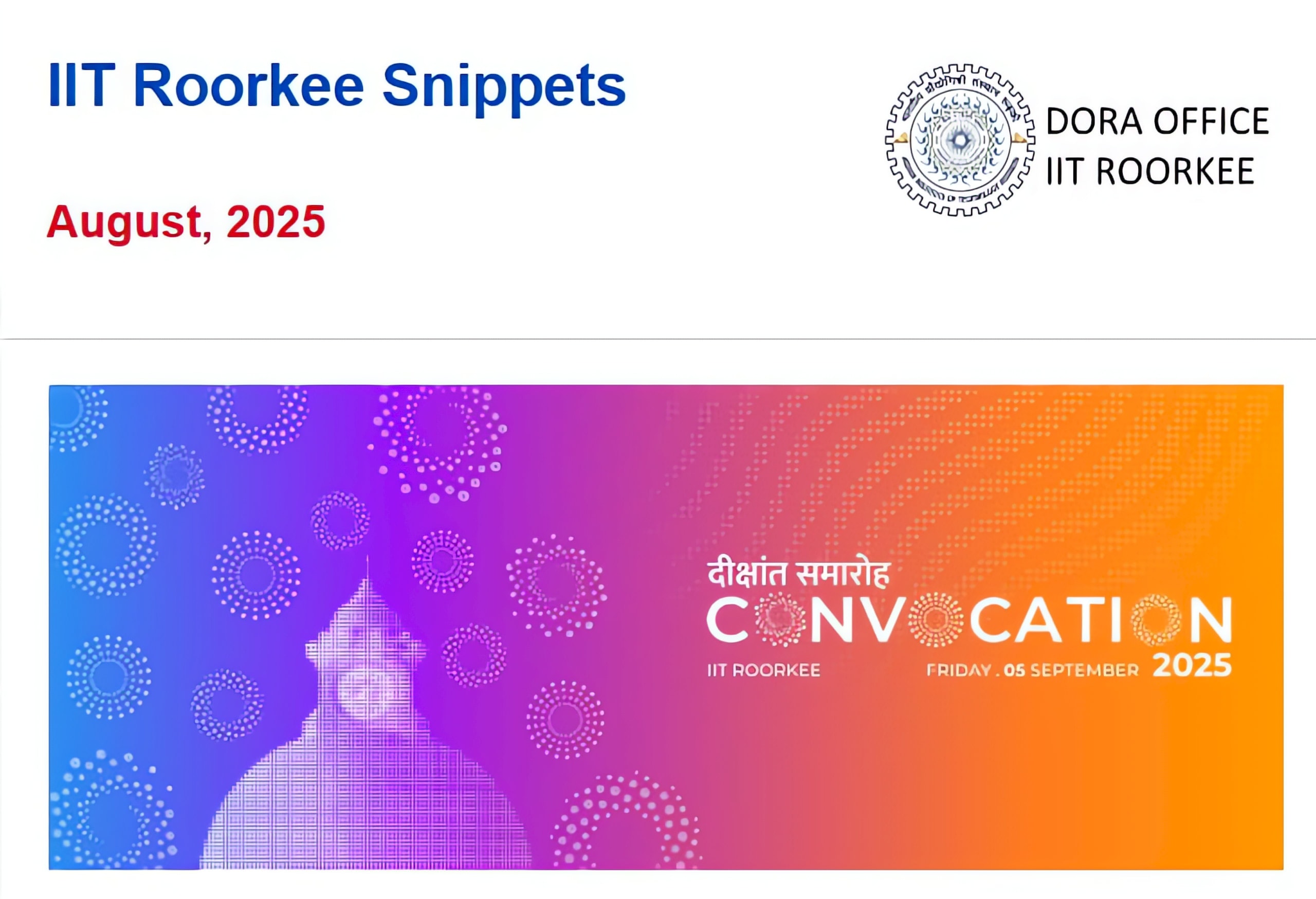 Front page of Snippets, August 2025