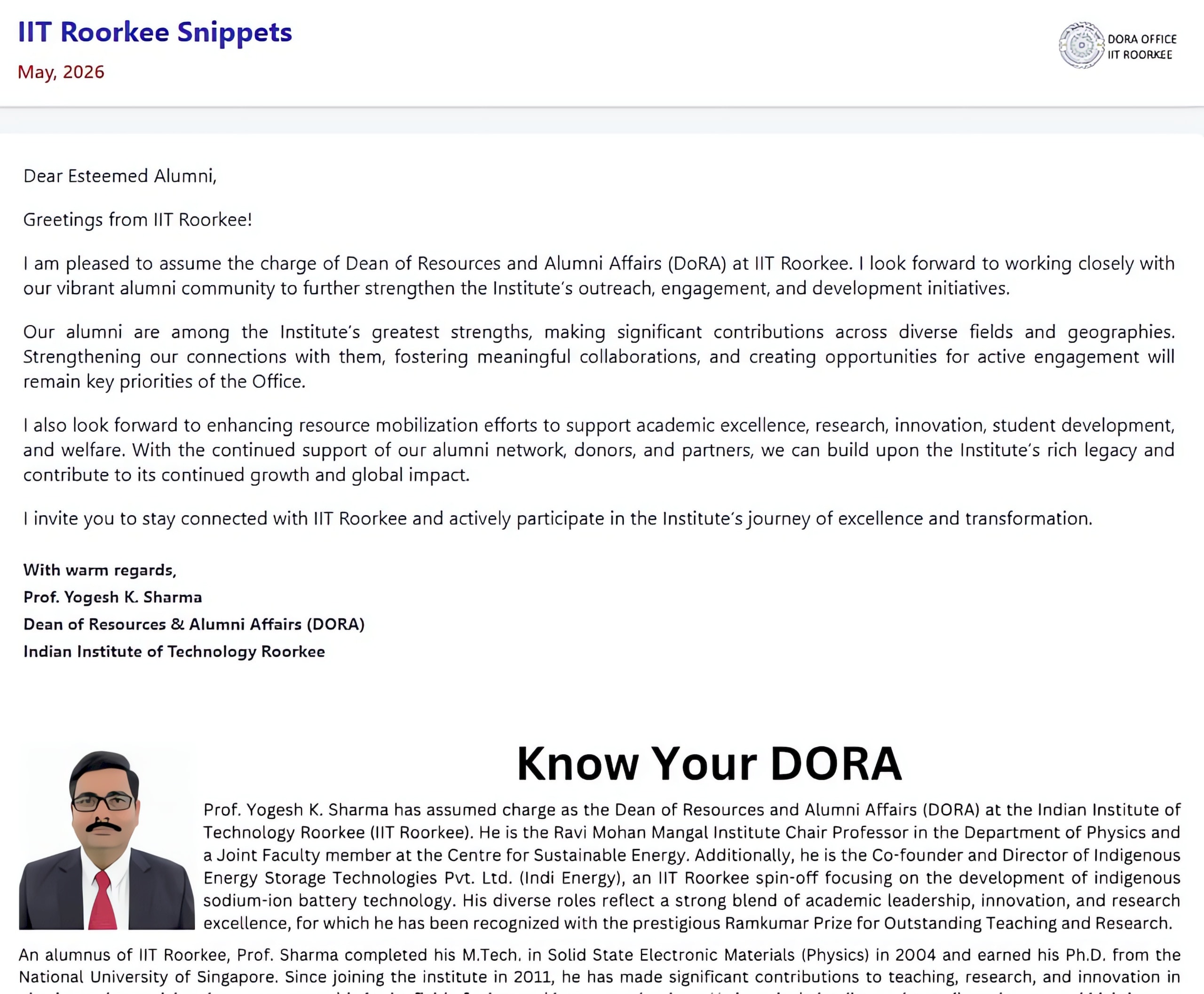 Front page of Snippets, May 2026