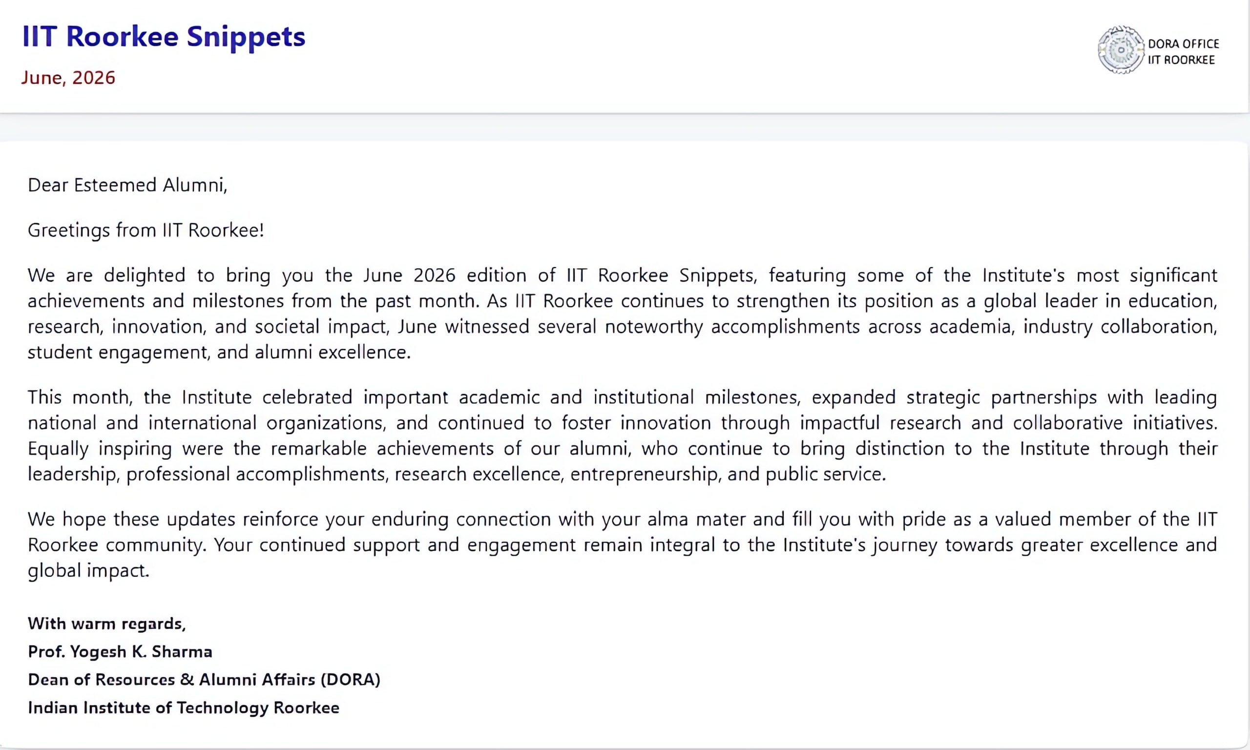 Front page of Snippets, June 2026